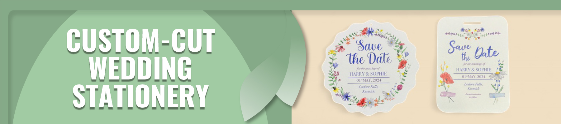 Custom-Cut Save the Date Cards