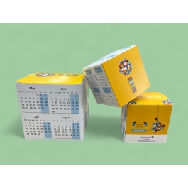 Invitingly fun eco-print Cube Calendars, retail or promotions