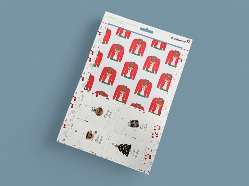 Wrapping paper carrier with integrated swing tags