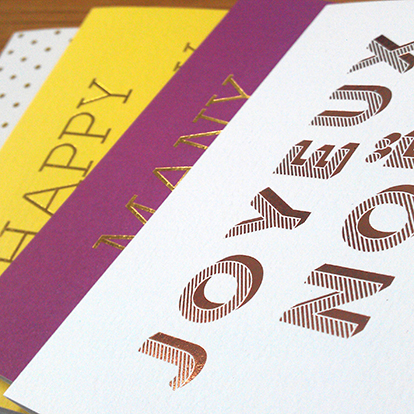 Example of foil blocked products