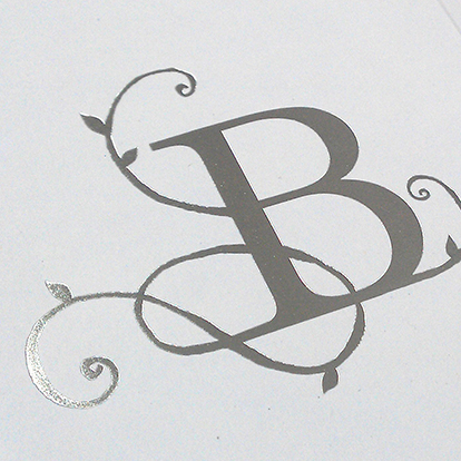 Example of foil blocked stationery