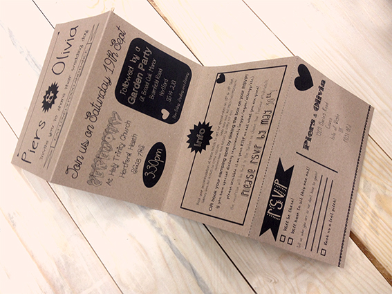 kraft invitations from A Local Printer