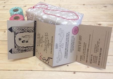 Kraft wedding invitations printing