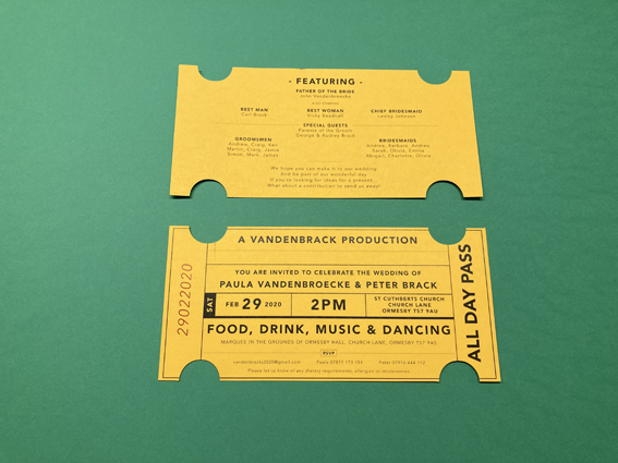 Die-cut Invitation printing